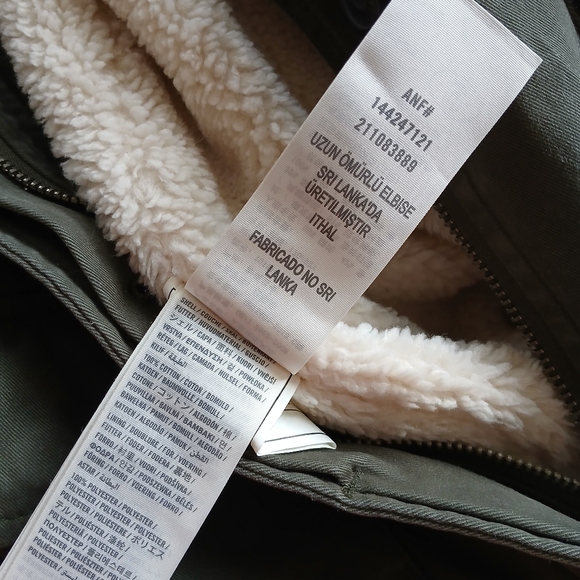 a&f ♡ fur lined parka y2k vintage hood green cargo utility abercrombie and fitch - Picture 8 of 13
